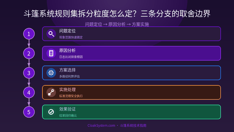 斗篷系统规则集拆分粒度怎么定？三条分支的取舍边界 — 流程架构示意图（CloakSystem 技术指南）