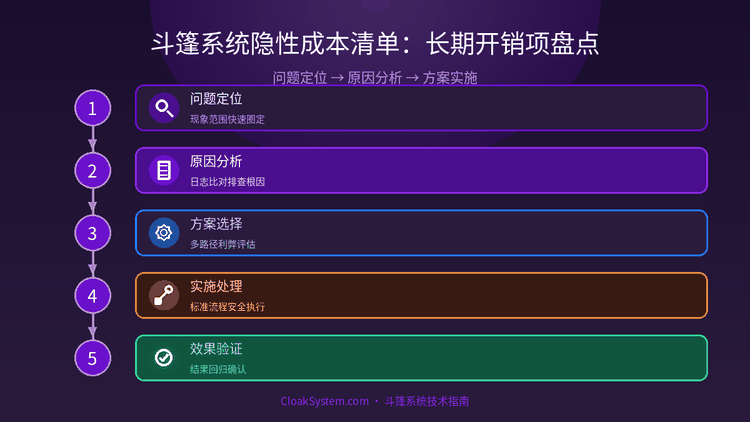 斗篷系统隐性成本清单：长期开销项盘点 — 流程架构示意图（CloakSystem 技术指南）