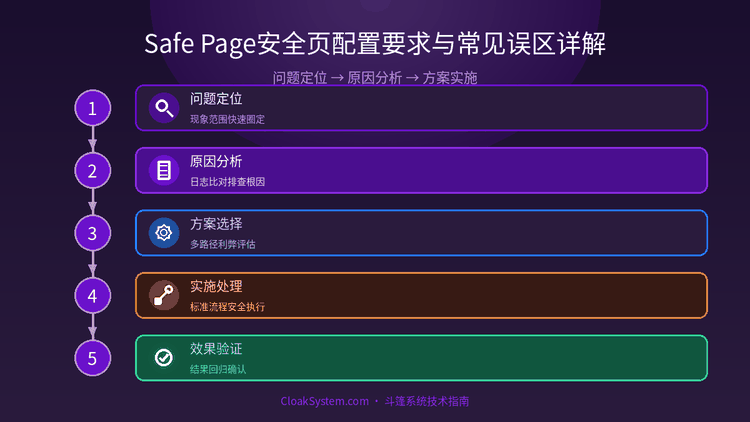 Safe Page安全页配置要求与常见误区详解 — 流程架构示意图（CloakSystem 技术指南）